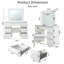 Grand meuble-lavabo blanc 41 po - miroir hollywoodien 3 couleurs 3 ampoules, 4 tiroirs extra profonds, noyau en peuplier, finition en mélamine mat, style studio moderne