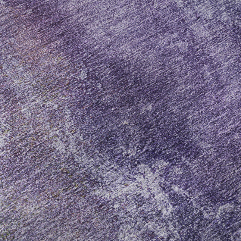 Premium Machine Washable Mayfield AMF2308 Abstract Rug, 2'3" x 7'6" Runner, Purple