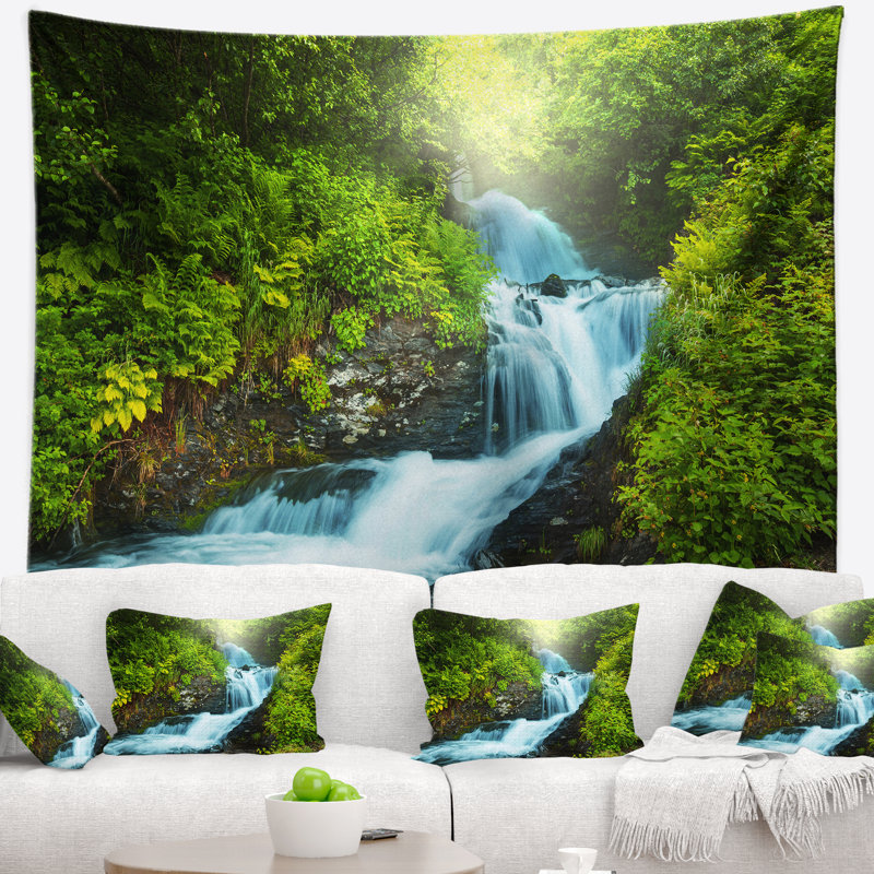 Paysage avec ruisseau Blue, H 68 po x l 80 po