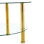 Élégante table basse en verre à double couche, dessus de 27,5 po et 23,6 po, tubes en fer doré, table contemporaine avec pieds facile à nettoyer, fabrication stable