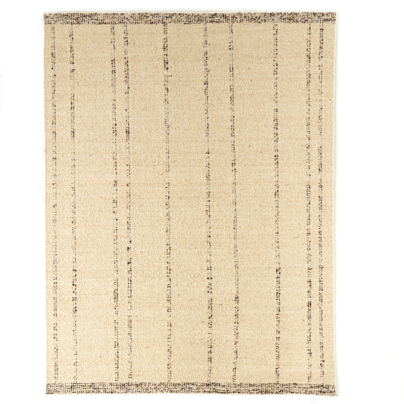 Corwin Striped Area Rug in White/Neutral, Rectangle 12' x 15'