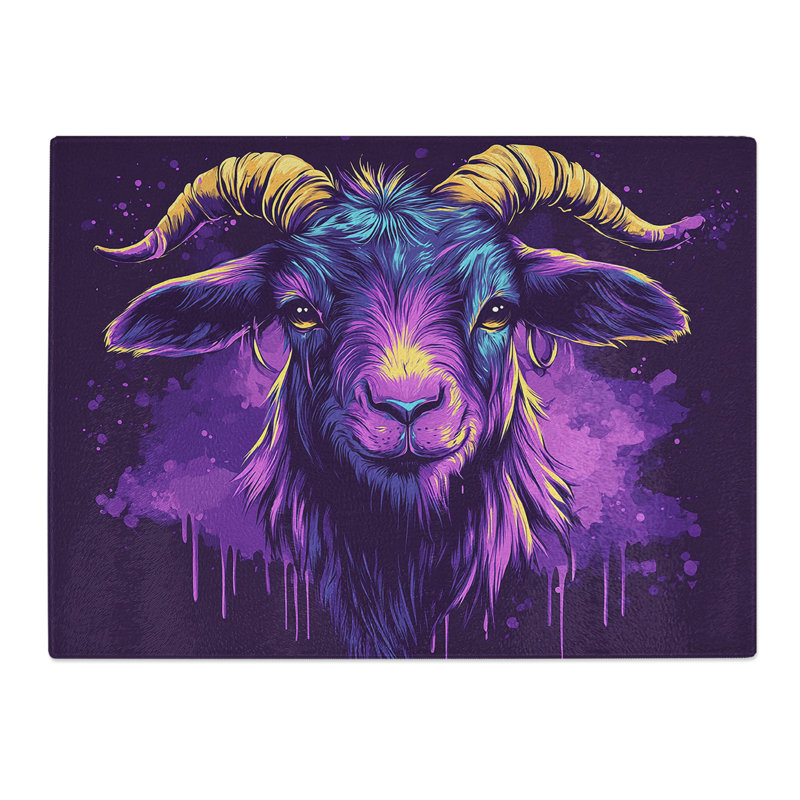 Neon Goat Vol.1  Glass Chopping Board