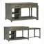 Îlot de cuisine extensible avec rangement et prises de courant, îlot de cuisine à roulettes rétro avec tiroirs et tablettes-891700065
