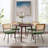 Bowens Tufted Faux Leather Upholstered Dining Side Chair with Ratten Back-1184536815