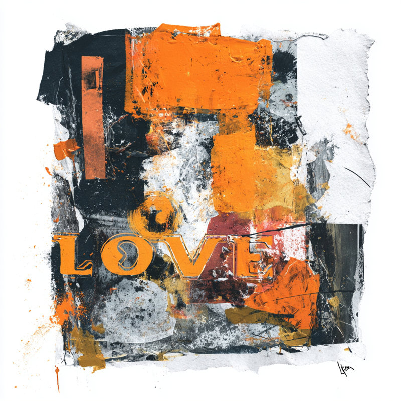 «Layered Emotion», art mural sur toile tendue, 30"W x 30"H x 1.5"D