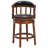 Genuine Top Grain Leather Swivel Bar Stool with Solid Rubberwood Frame, Mid-High Back Design-1378997691-1378997690