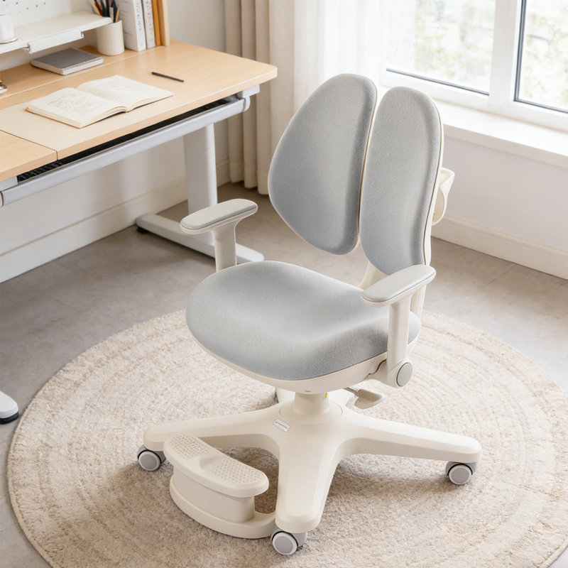 Desk Chair, Ergonomic Study Chair For Kids With Lumbar Support And Footrest, Adjustable Height, Flip-up Armrests, Kids Study Chair With Adjustable Backrest