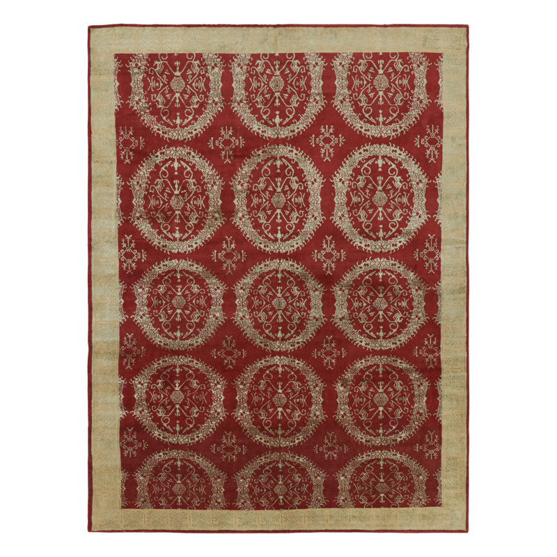 Rug & Kilim’S European Style Rug In Red With Floral Medallions “Catana”