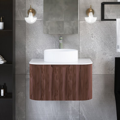 24" Bathroom Wall-Mounted Vanity With Sink
