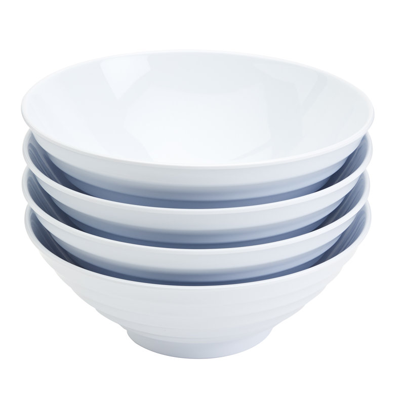 INFUSE 4-Piece Melamine Nesting Ramen Bowl Set, White