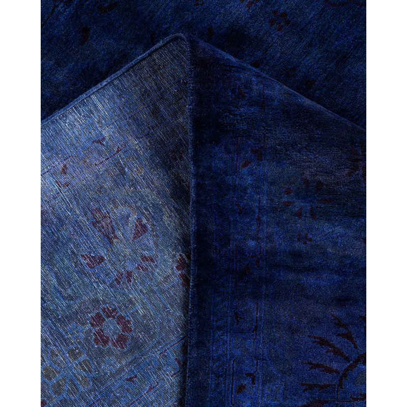 Tapis unique noué à la main mauve Fine Vibrance de 6 pi 2 po x 8 pi 7 po