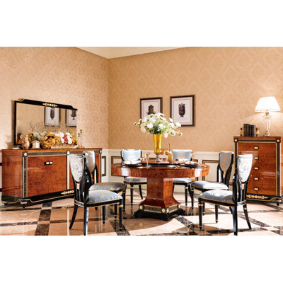 Gilemette Round Solid Wood Dining Table
