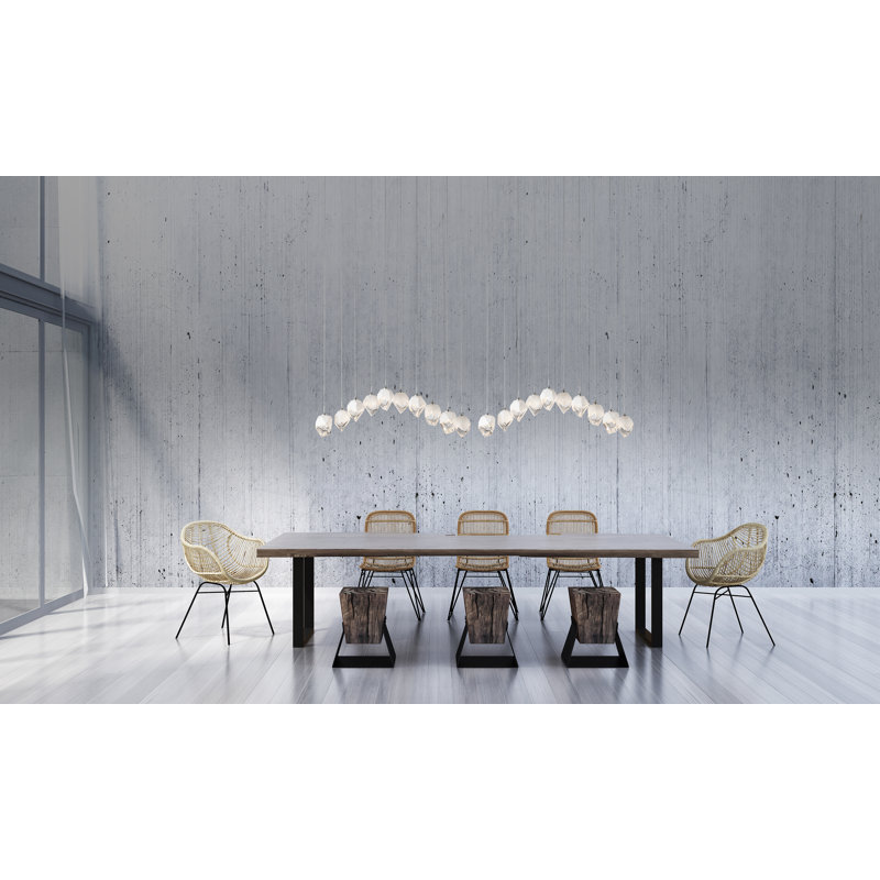 Chrysalis 10 - Light Kitchen Island Geometric Pendant, Dark Smoke, Black, 80" H x 44.5" W x 8.5" D