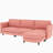 4 - Seat L Shaped Couch Of 107.8'' Size, Movable , Side Pockets On Arm, Red Modern Fabric For Living Room, Apartment, Office, Breathable Skin Material, Pocket Spring Cushions, Structure, 800 Pound-110422980-110422979
