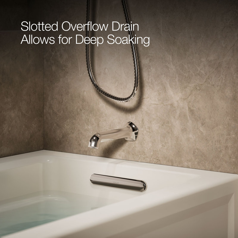 Archer 60" x 32" Alcove/Tile Soaking Bathtub, Biscuit, Right