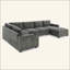 Canapé modulaire en forme de U, ensemble de canapé d'angle en chenille 6 places avec porte-gobelets, méridienne surdimensionnée, coin irrégulier, siège profond et large, canapé confortable pour salon et appartement