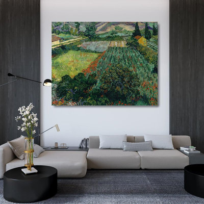 «Field with Poppies» par Vincent Van Gogh - Art mural sur toile tendue avec châssis