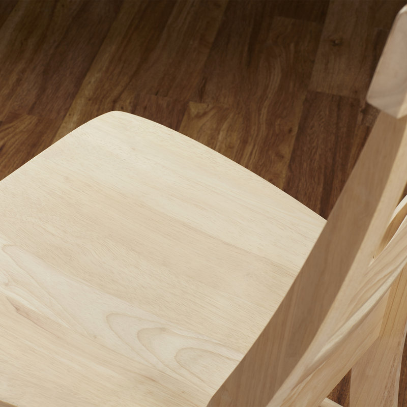 Dugazon Duante Solid Wood Cross Back Side Chair, Unfinished