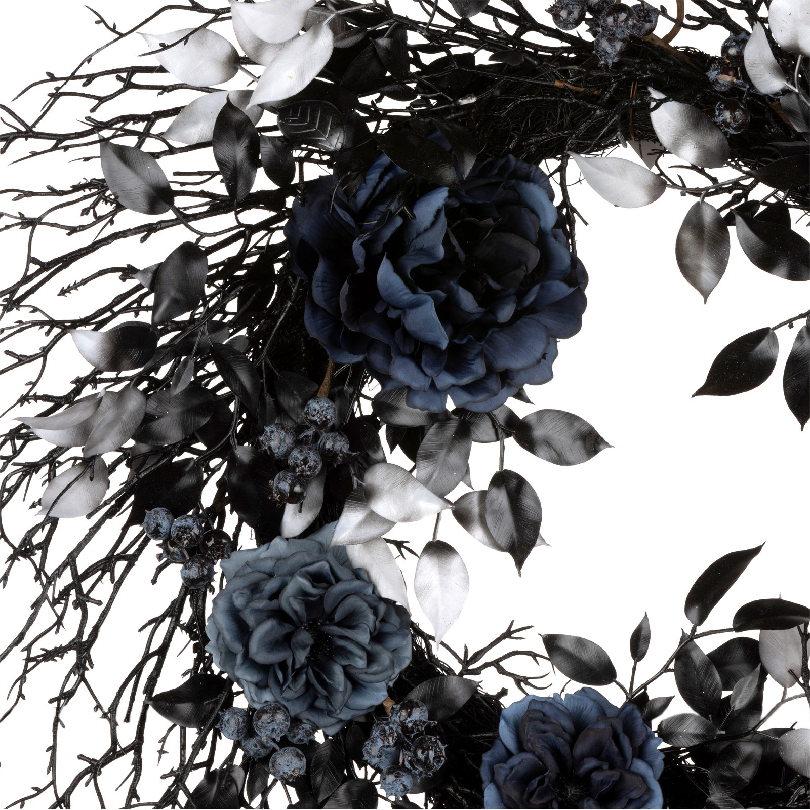24in. Halloween Moody Blue Twig Wreath