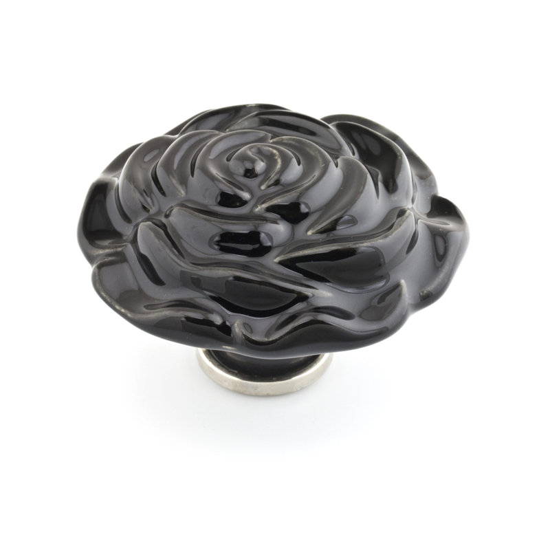 Flower Novelty Knob, Black