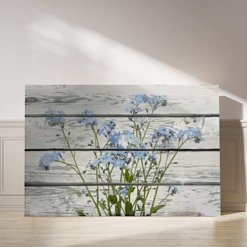 «Forget-Me-Nots on Wood», impression sur toile impressionniste