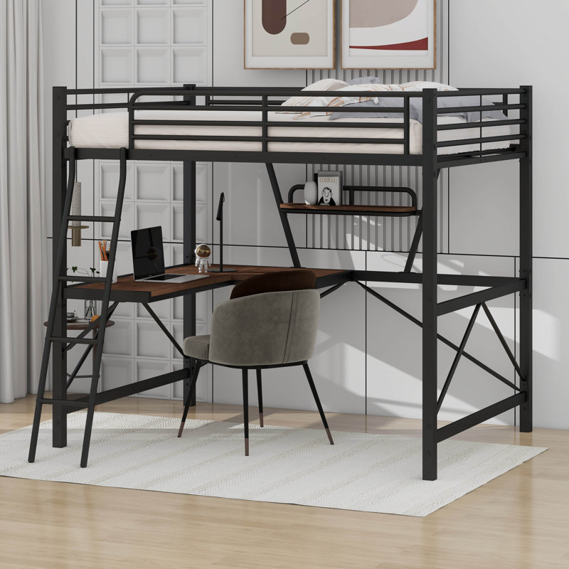 Krystynn Kids Full Loft Bed, Black