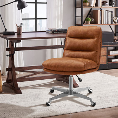 Faux Leather Swivel Desk Chair