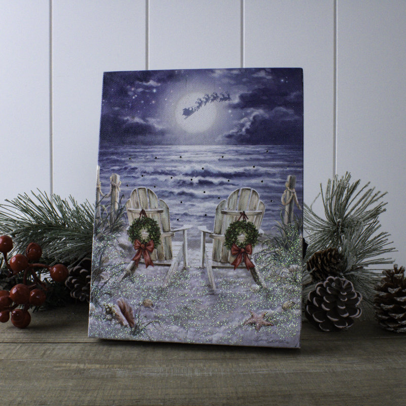 Toile de table illuminée 8 x 6 Ohler - Moonlight Christmas