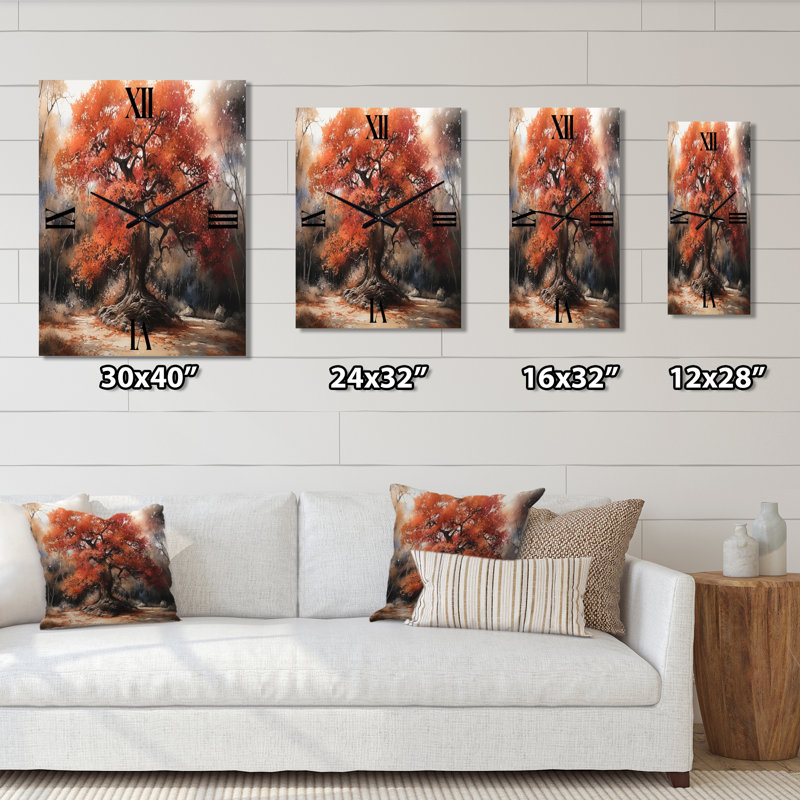 Jakylie - Très grandes horloges murales à motif floral, H 32 po x l 24 po x P 1 po