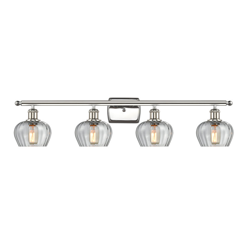 Éclairage de salle de bain à intensité variable 4 lumières Lyman, Ampoule incandescente rétro de 60 watts, Transparent