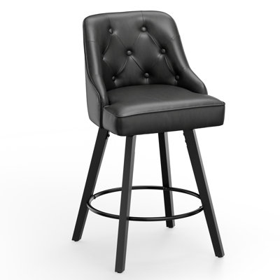 PU Leather Elegant 360° Swivel Bar Stool Stylish Design With Plush Cushion & Sturdy Build