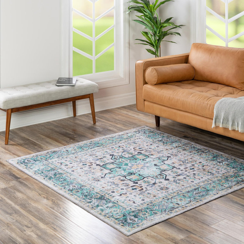 Olufisayo Oriental Indoor Rug, Square 5'