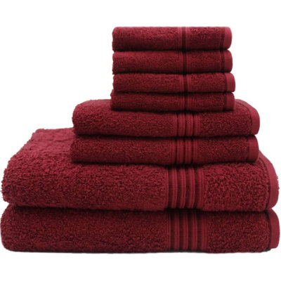 550 Series 8-Piece Ultra Plush & Absorbent 100% Natural Cotton Bath Towel Set – Quick-Drying, Hypoallergenic, Machine Washable