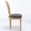 Chaise de salle à manger avec cadre en bois massif de style français et toile de lin antique, ensemble de 2-1888999434