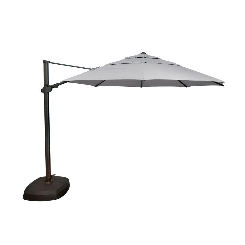 Parasol en porte-à-faux Sunbrella® 12,3 pi Tavin, Sunbrella / granit, Noir