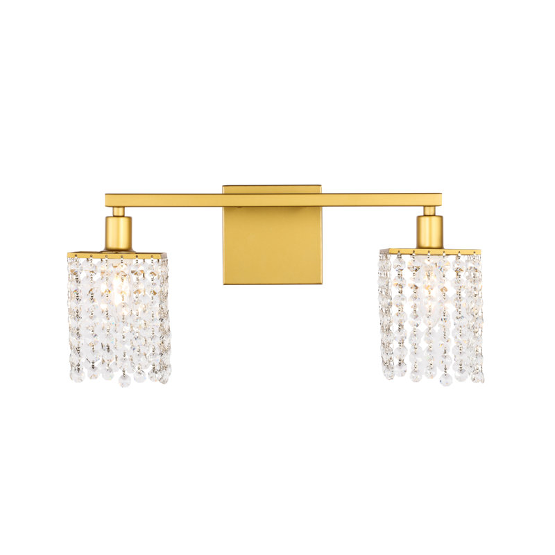 Éclairage pour meuble-lavabo à intensité variable de 3 lumières Presler, Laiton, H 8,4 po x l 18 po x P 18 po, Deux lumières