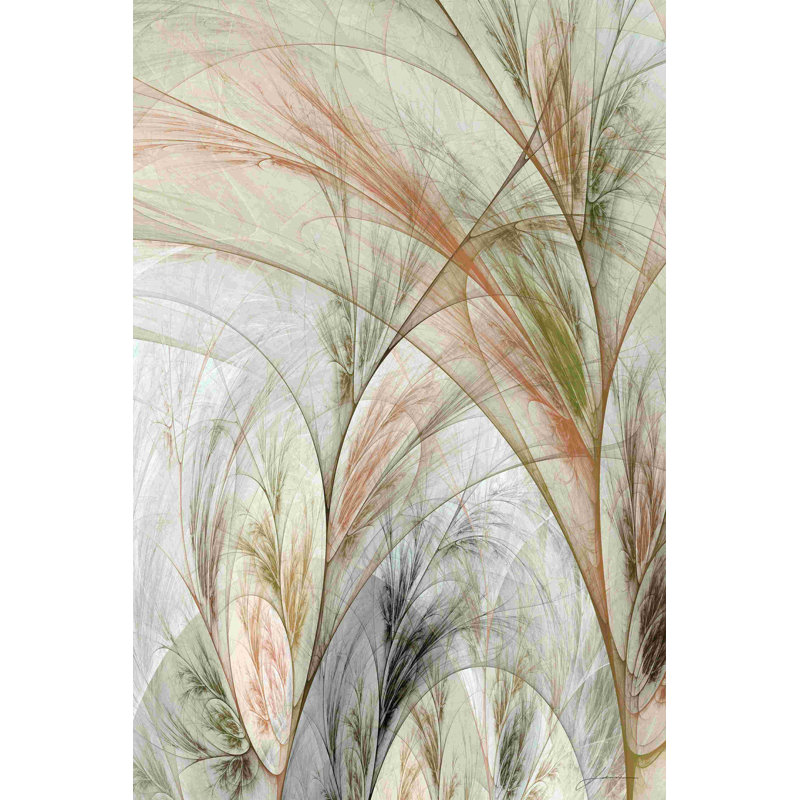 Herbe fractale II, H 30 po x l 20 po, Toile tendue, Sans cadre