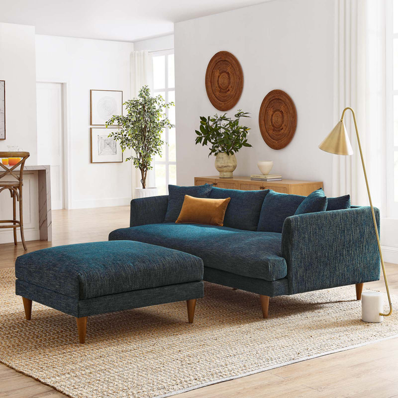 Modway Zoya 84.5'' Sofa, Blue 100% Polyester