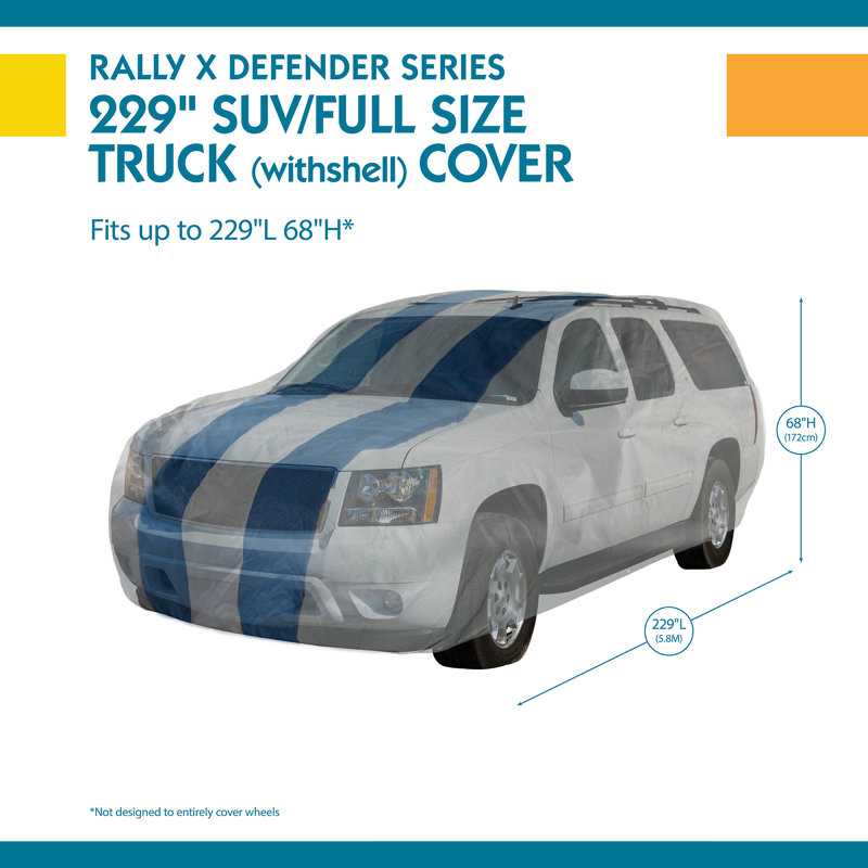 Rally X Mildew Resistant Automobile Cover By Duck Covers, 68" H x 68" W x 229" D