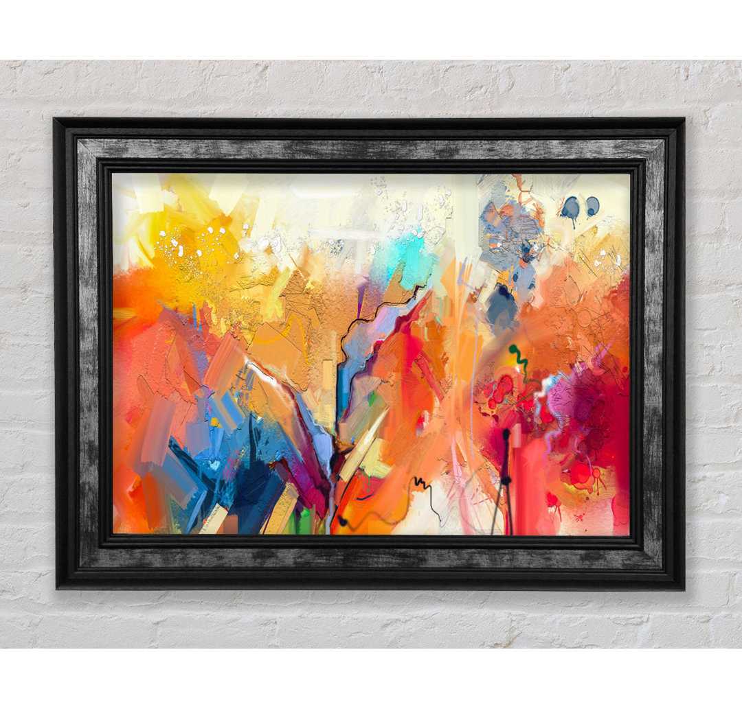 Gerahmtes Leinwandbild Colour Spill Flowers Framed Print