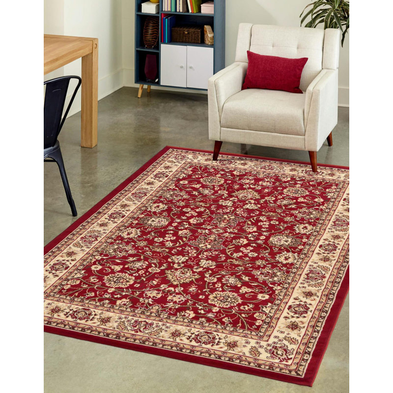 Tapis bourgogne Bhatari, Rectangle 5 pi 3 po x 8 pi, Burgundy