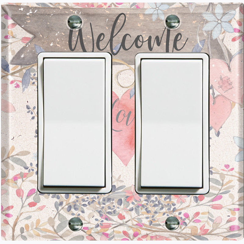 Plaque murale berçante Welcome Flower Love Heart