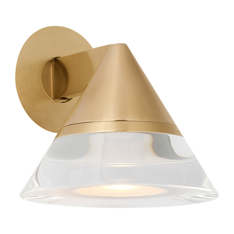 Midrand 1 - Light LED Armed Sconce,  Clear, Hand-Rubbed Antique Brass