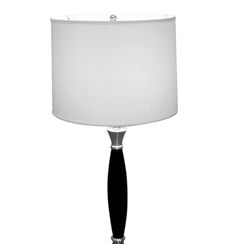 30" Tall Table Lamp, White Linen Shade