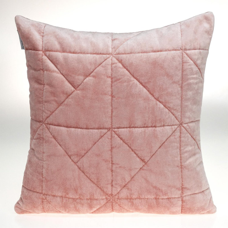 Insert de coussin réversible Ajiana, Velours rose à gros points géométriques