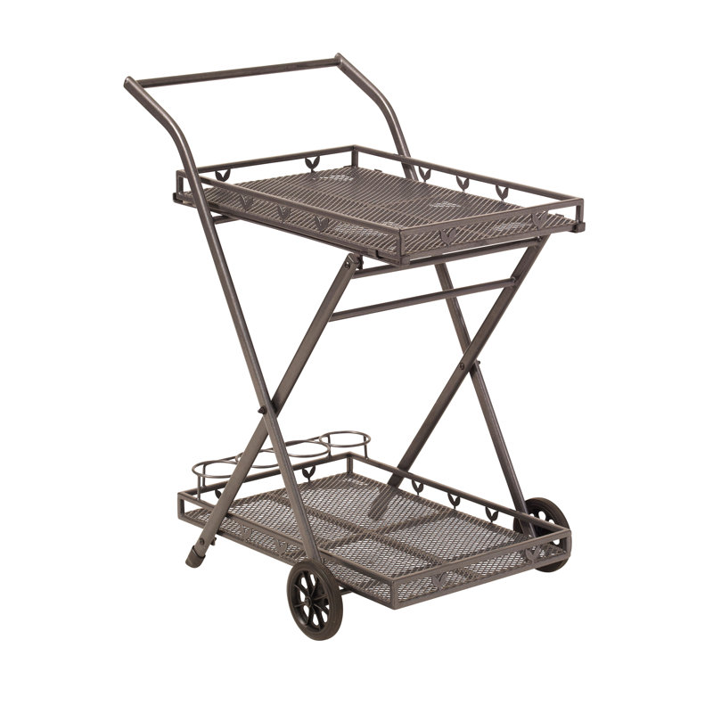 Tolentino 17 Stories Bar Cart with Metal Outer Material