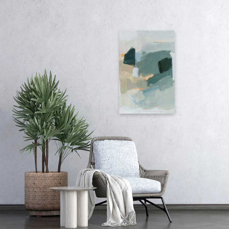 Forme de crête - abstrait beige gris vert, H 24 po x l 16 po