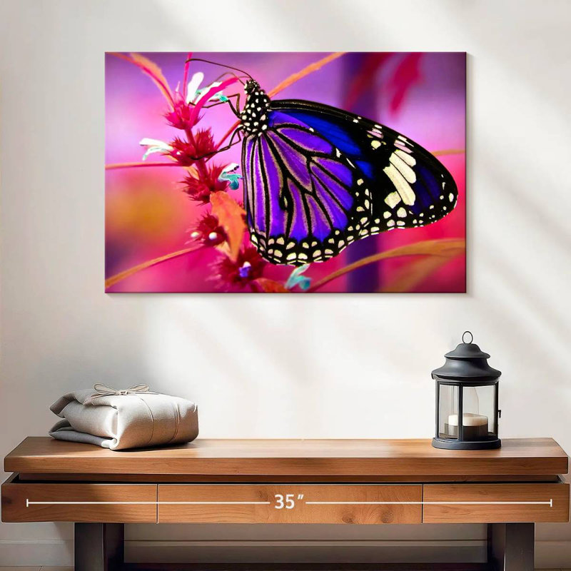 Brampt magnifique papillon mauve, H 16 po x l 24 po