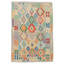 Tapis bleu clair en laine nouvel âge 4 pi 9 po x 6 pi 6 po Krisslyn