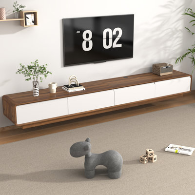 Wall-Mounted/Floor Standing TV Stand For Tvs Up To 100", Floating Media Console With 2 Drawers And 2 Cabinets